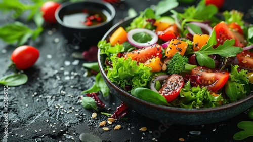 Colorful Fresh Salad with Assorted Vegetables