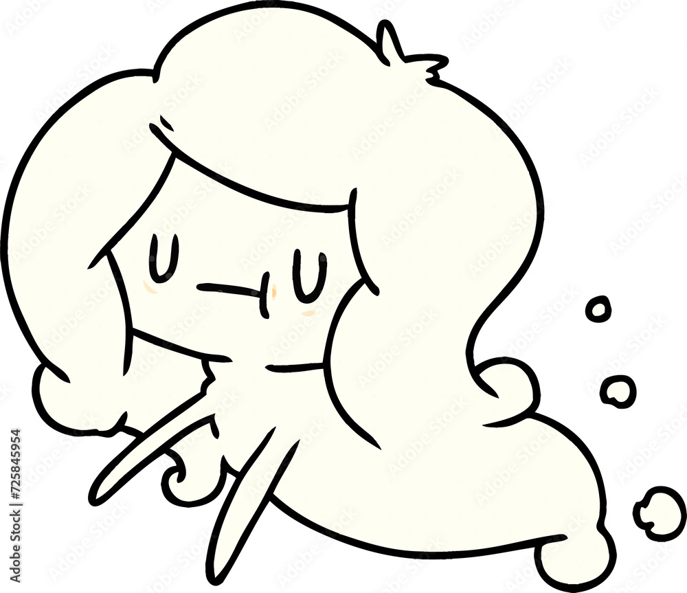 cartoon of a kawaii cute ghost cartoon of a kawaii cute ghost