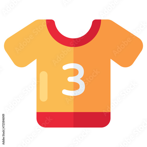 Menswear half sleeve shirt, flat design icon of sports shirt