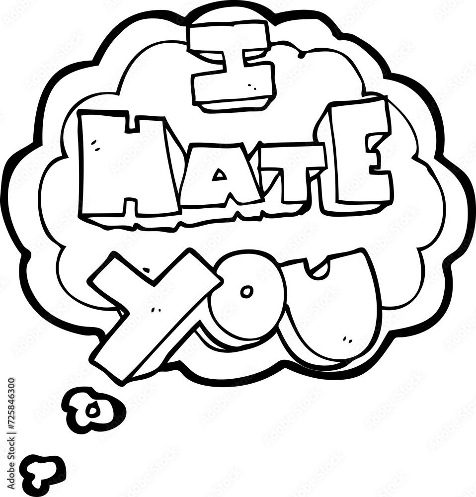 I hate you thought bubble cartoon symbol I hate you thought bubble cartoon symbol