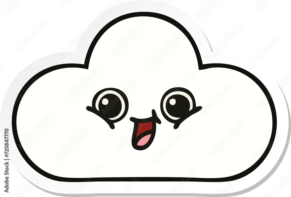 sticker of a cute cartoon cloud sticker of a cute cartoon cloud