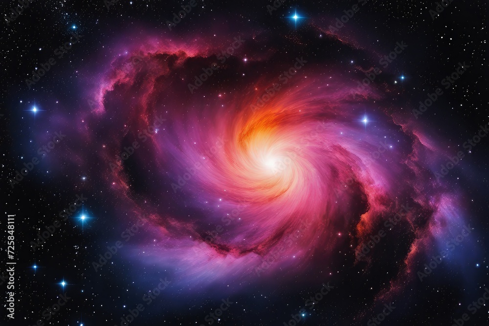 Vivid and vibrant galaxy illustration