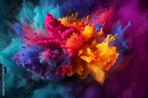 Holi festival of colors colorful paint splash explosion  © Nargiz