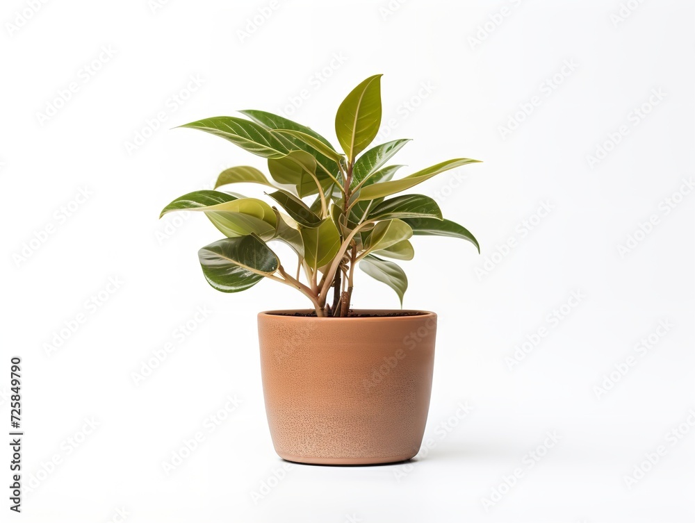 Ceramic Plant Pot Home Decor Isolated on White Background AI Generated
