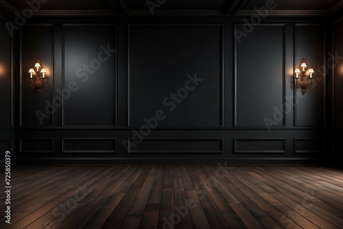 black background for presentation. Сopy space for a product