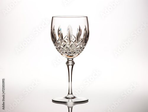 Crystal Wine Glass Elegance and Celebration Isolated on White Background AI Generated