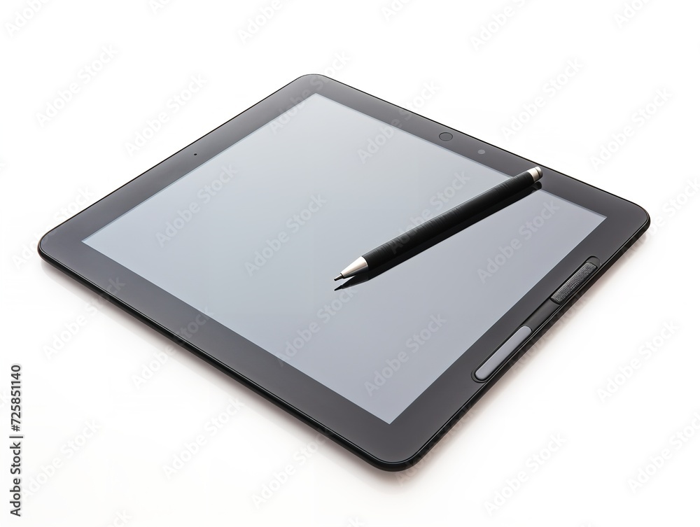 Digital Tablet with Stylus Creative Tool Isolated on White Background AI Generated Digital Tablet with Stylus Creative Tool Isolated on White Background AI Generated