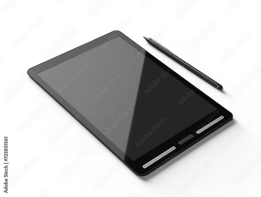 Digital Tablet with Stylus Creative Tool Isolated on White Background AI Generated Digital Tablet with Stylus Creative Tool Isolated on White Background AI Generated