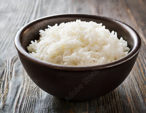 gekochter Reis in Schüssel photo