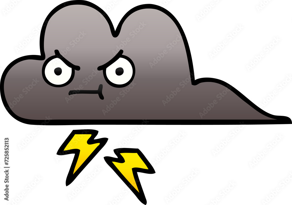 gradient shaded cartoon storm cloud