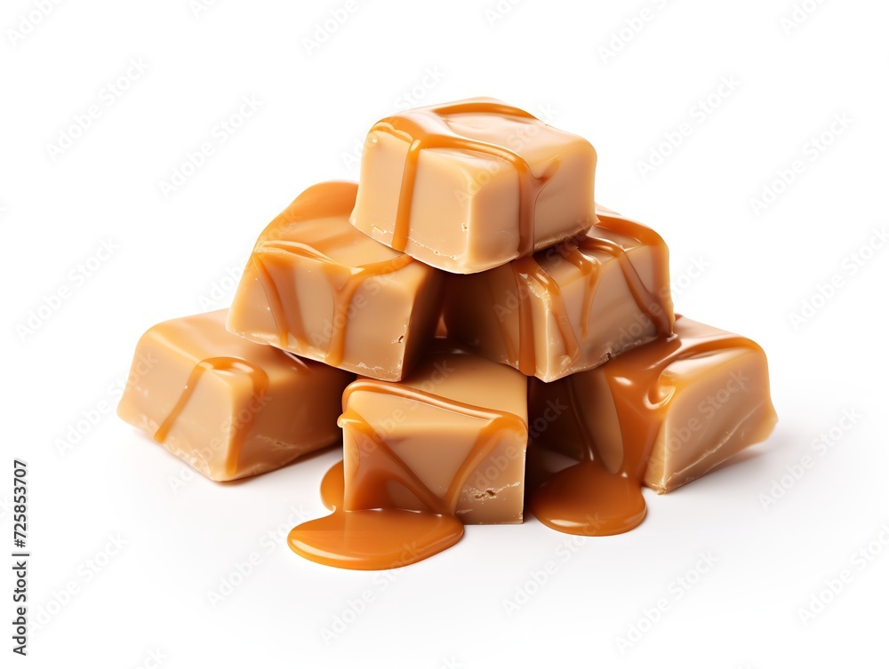 Gourmet Salted Caramel Sweet Treat Isolated on White Background AI Generated Gourmet Salted Caramel Sweet Treat Isolated on White Background AI Generated
