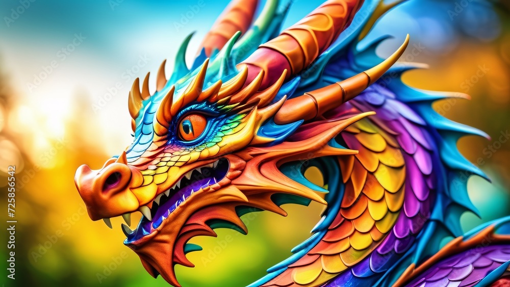 Abstractly incredible, a colorful Dragon in a wonderfully fantastical close-up; inspiring rich colors on a spectacularly bright background. Abstractly incredible, a colorful Dragon in a wonderfully fantastical close-up; inspiring rich colors on a spectacularly bright background.