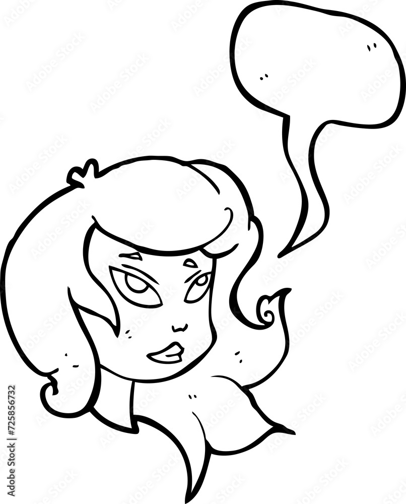 speech bubble cartoon female face speech bubble cartoon female face
