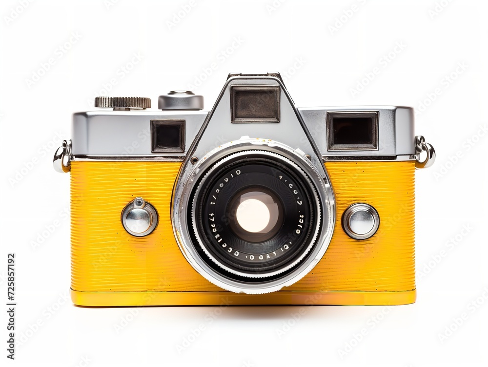 Fototapeta premium Retro Film Camera Photography Vintage Isolated on White Background AI Generated