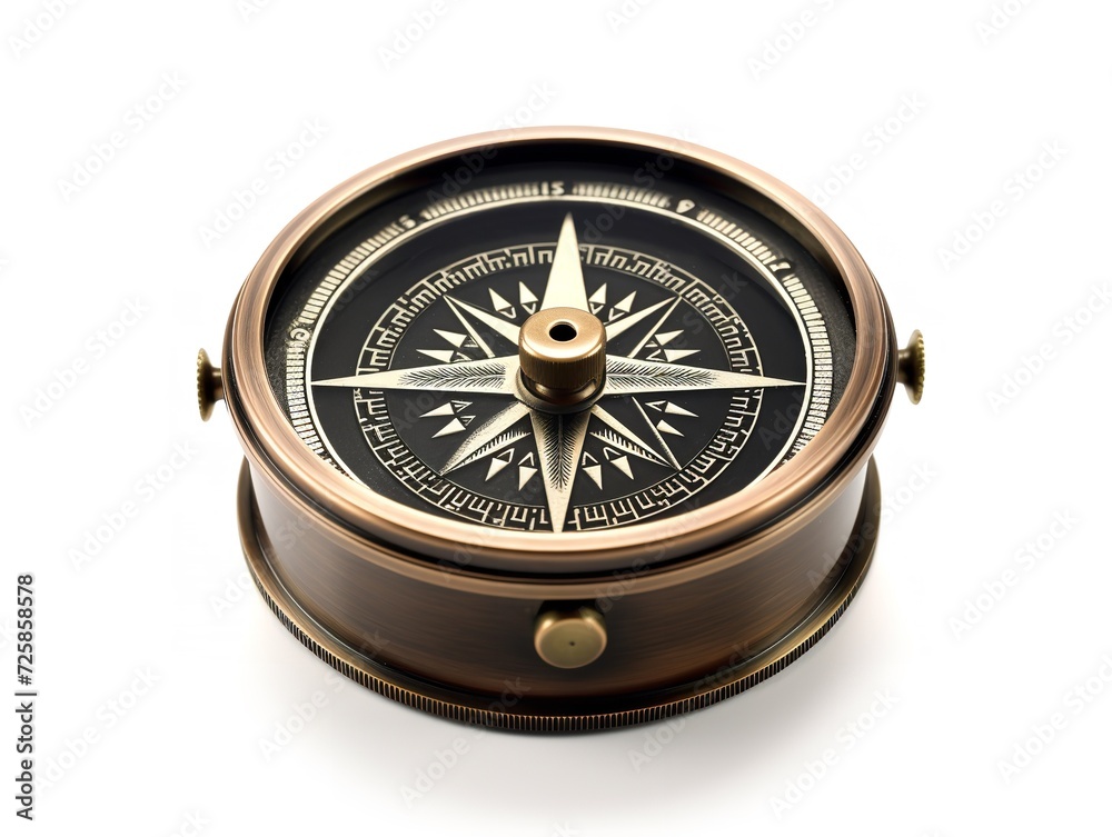 Vintage Compass Navigational Elegance Isolated on White Background AI Generated
