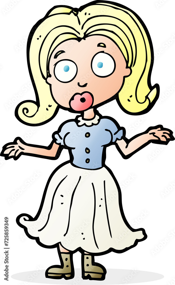 cartoon confused girl cartoon confused girl