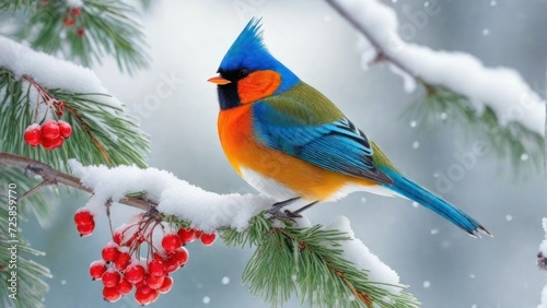 Birds Discover the Winter Wonders Explore the enchanting world of winter birds with our stunning collection. Discover the beauty of these feathered wonders in their natural habitat. generative, ai.