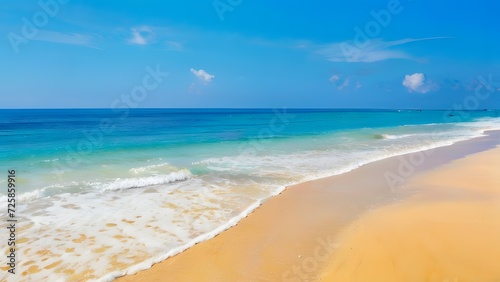 Beautiful tropical beach with turquoise water and white sand.