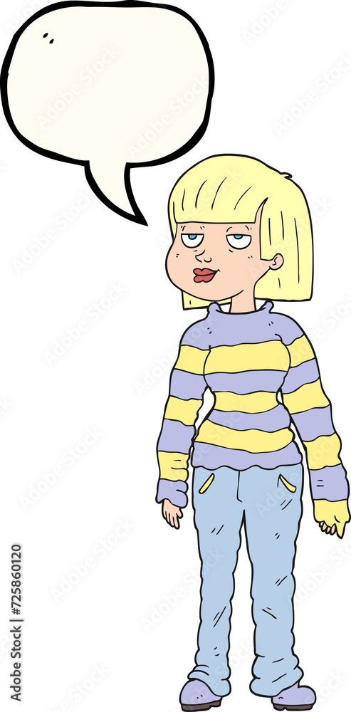 speech bubble cartoon woman in casual clothes speech bubble cartoon woman in casual clothes