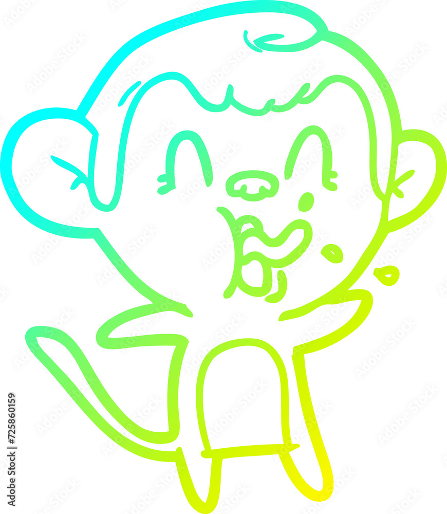 cold gradient line drawing crazy cartoon monkey cold gradient line drawing crazy cartoon monkey