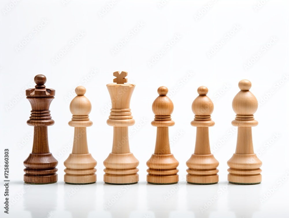 Wooden Chess Set Strategy and Intelligence Isolated on White Background AI Generated Wooden Chess Set Strategy and Intelligence Isolated on White Background AI Generated