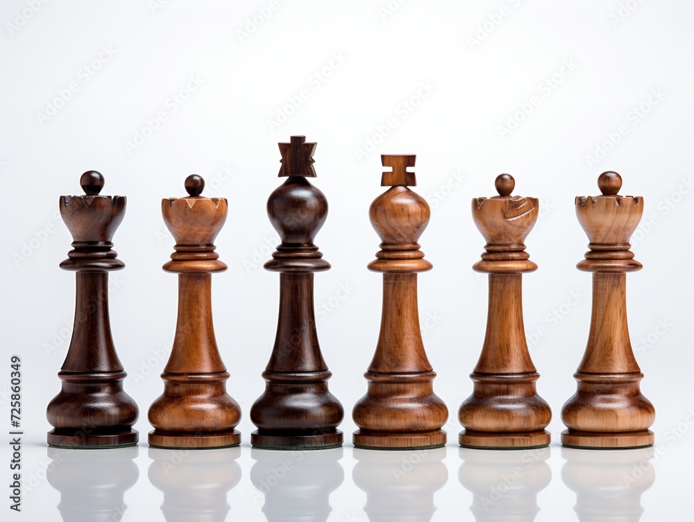 Wooden Chess Set Strategy and Intelligence Isolated on White Background AI Generated Wooden Chess Set Strategy and Intelligence Isolated on White Background AI Generated