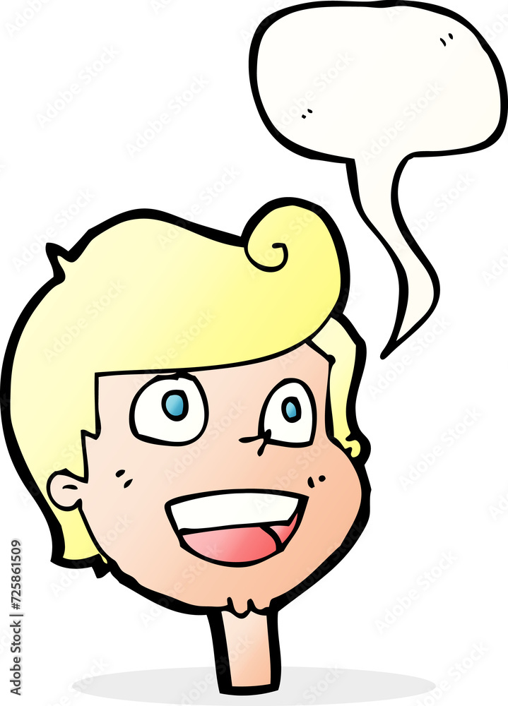 cartoon happy face with speech bubble cartoon happy face with speech bubble