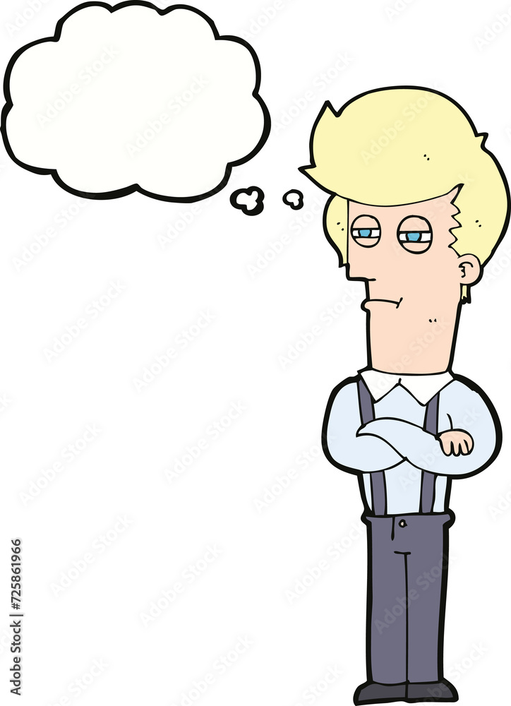 cartoon annoyed man with thought bubble cartoon annoyed man with thought bubble