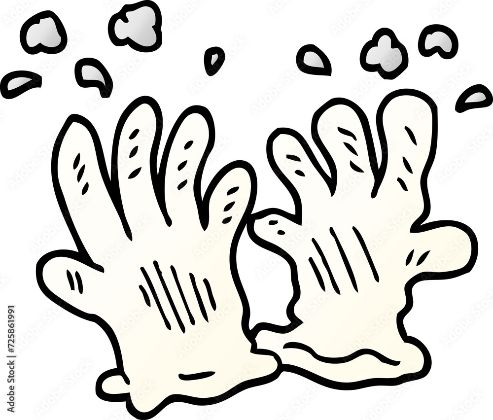 Fototapeta premium cartoon doodle sterile gloves