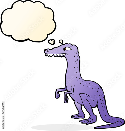 cartoon dinosaur with thought bubble