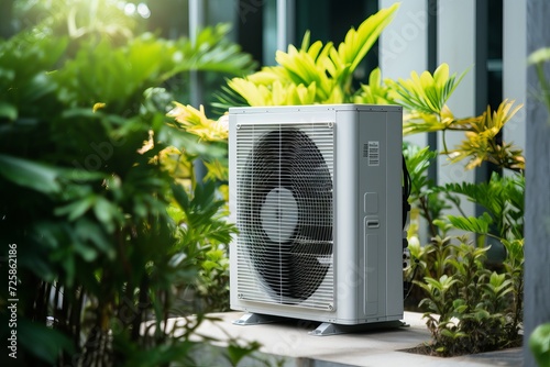 Heat pump - energy-efficient and eco-friendly heating and cooling solution for sustainable homes © sorin