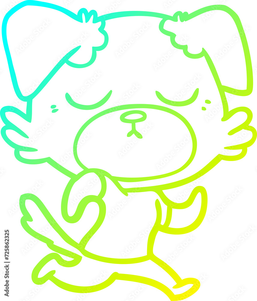 cold gradient line drawing cute cartoon dog cold gradient line drawing cute cartoon dog