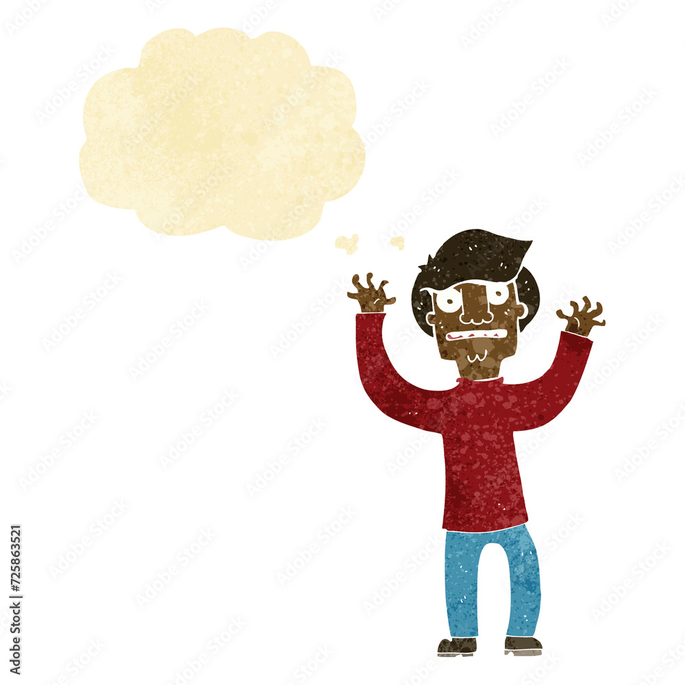 cartoon terrified man with thought bubble cartoon terrified man with thought bubble
