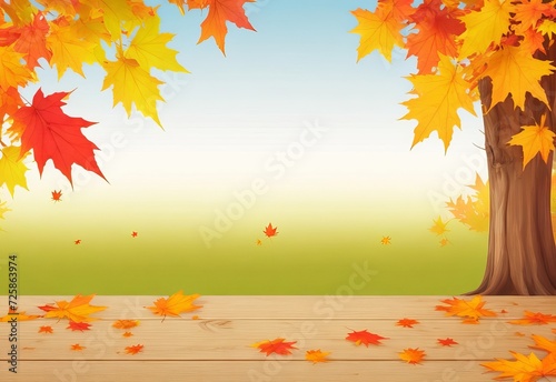 Free vector realistic fall wood background photo