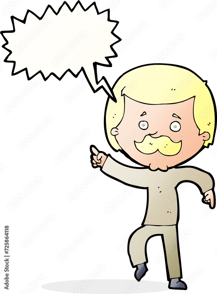 cartoon dancing dad with speech bubble cartoon dancing dad with speech bubble