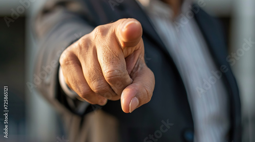 business man points his finger at you photo