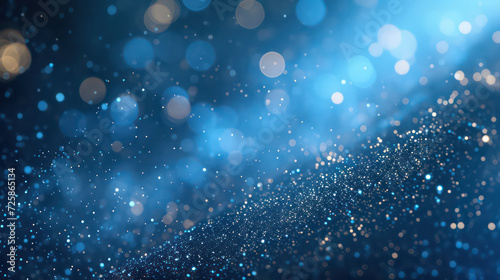 blue luxury glitter and bokeh particles, blue bokeh background, holiday festival background