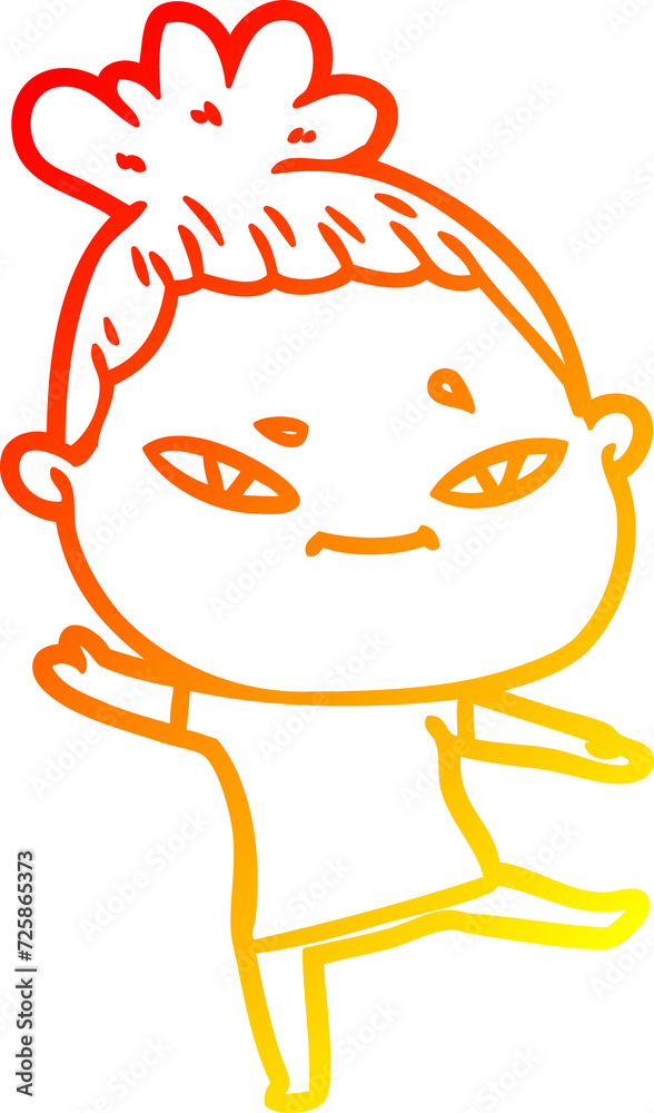 warm gradient line drawing cartoon woman warm gradient line drawing cartoon woman