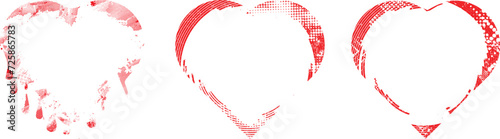 Glitch distorted heart shape . Minimal art design . Noise destroyed heart logo . Trendy defect error shapes . Glitched frame .Broken effect . Grunge texture . Distress effect .vector © miloje