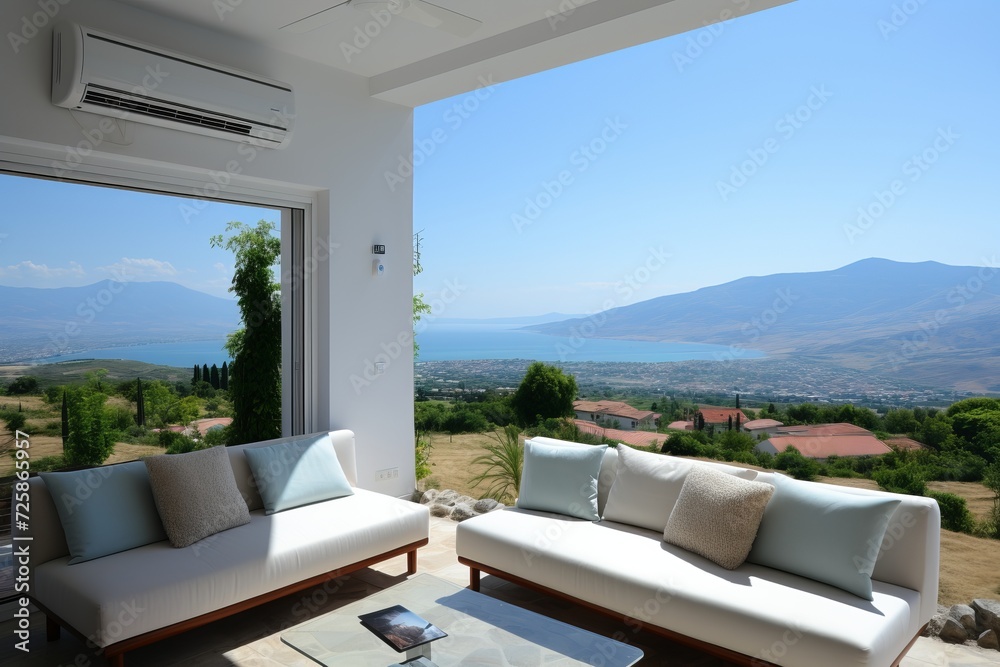 Fototapeta premium Revolutionizing home comfort. the wonders of heat pump technology for efficient and cozy living
