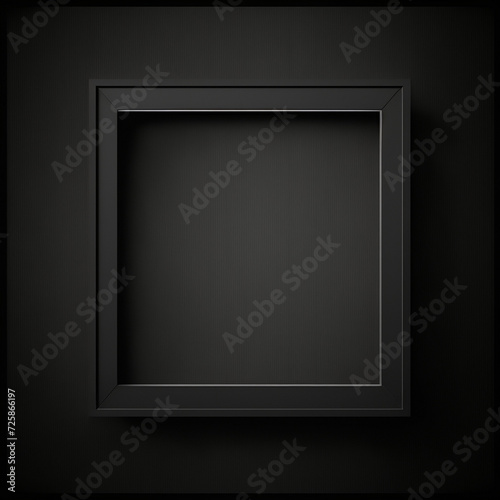 Realistic rectangular and square wooden blank picture photo frames stand on a clear wall from the front. wood frame with glossy glass. Template mockup. Generative AI