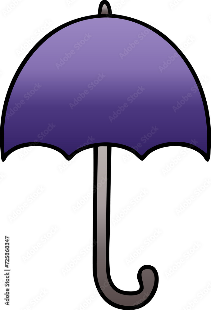 gradient shaded cartoon open umbrella gradient shaded cartoon open umbrella