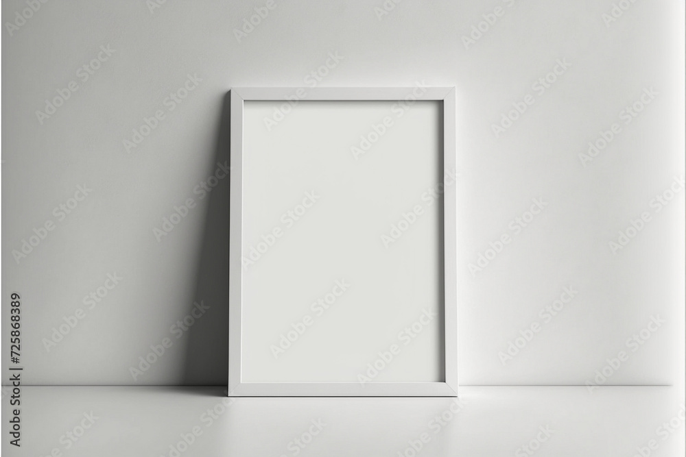 Realistic rectangular and square wooden blank picture photo frames stand on a clear wall from the front. wood frame with glossy glass. Template mockup. Generative AI Realistic rectangular and square wooden blank picture photo frames stand on a clear wall from the front. wood frame with glossy glass. Template mockup. Generative AI