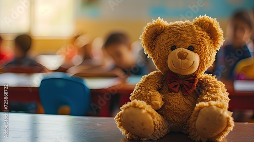 a teddy bear in the classroom as a symbol of comfort, creativity, and innovation.