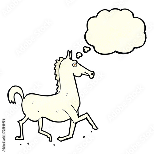 cartoon horse with thought bubble © lineartestpilot