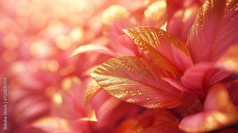 Fototapeta premium Radiant Pink Leaves in Soft Light 