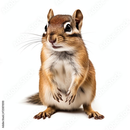 a chipmunk, studio light , isolated on white background