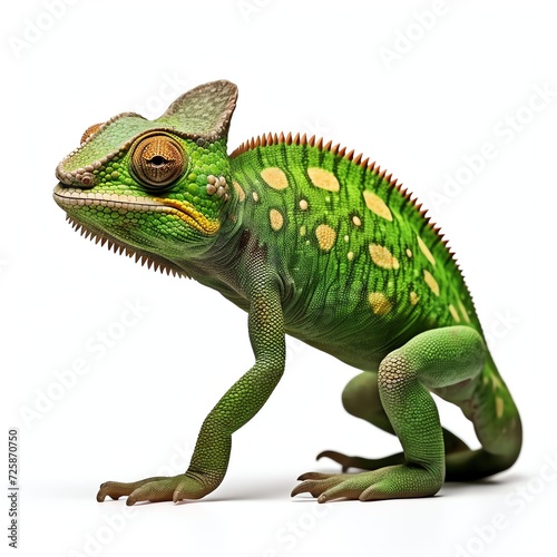 a chameleon, studio light , isolated on white background © singgih