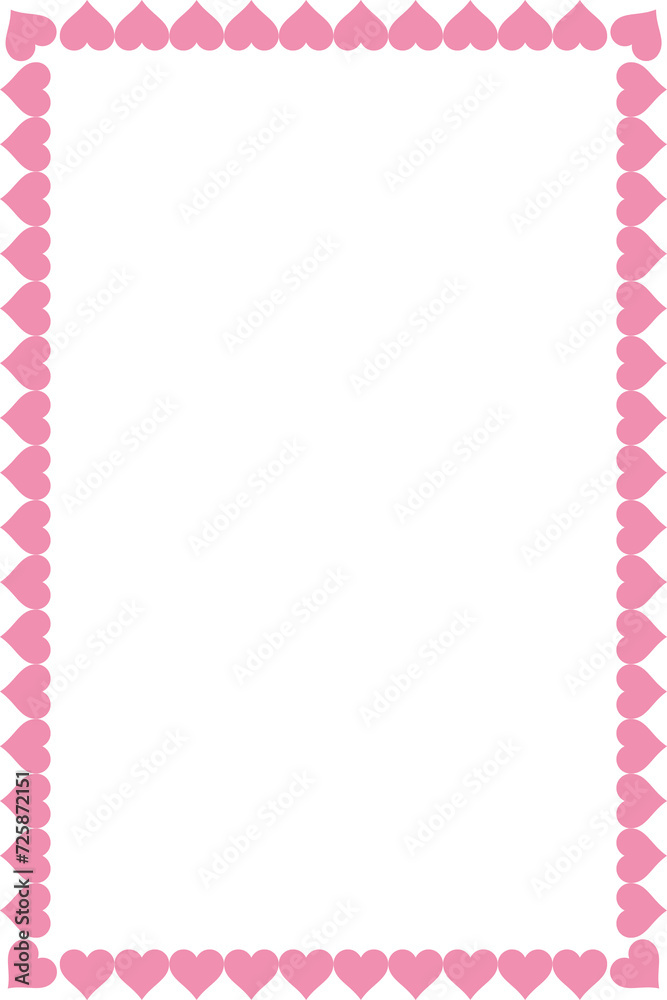 Valentine's Day Border. Cute Love Frame, Heart Frame or Border. Valentine's Day Border. Cute Love Frame, Heart Frame or Border.