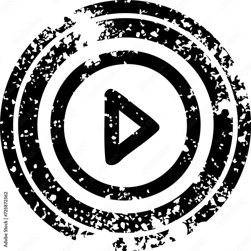 Fototapeta premium play button distressed icon